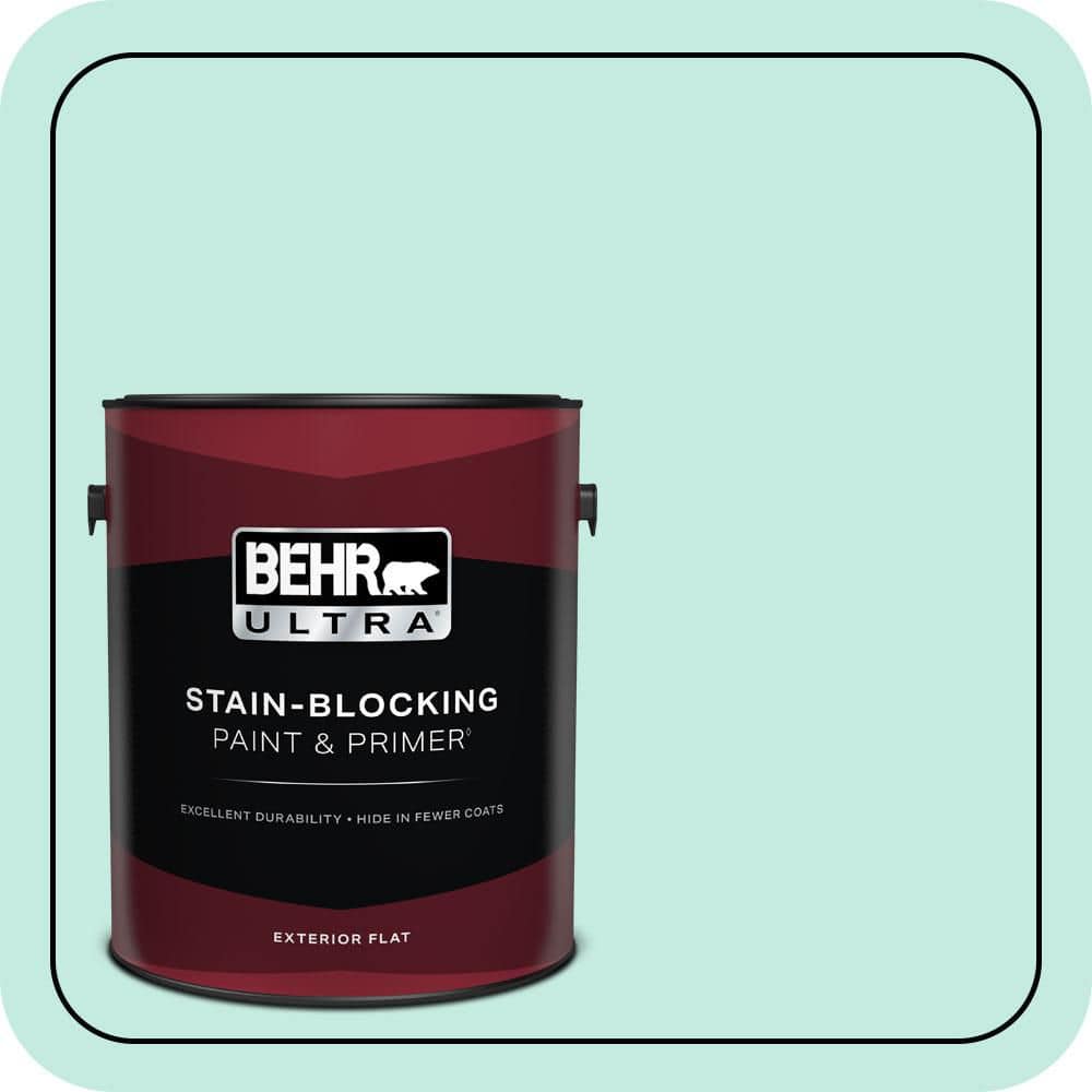 BEHR ULTRA 1 gal. #P440-2 Clear Aqua Flat Exterior Paint & Primer