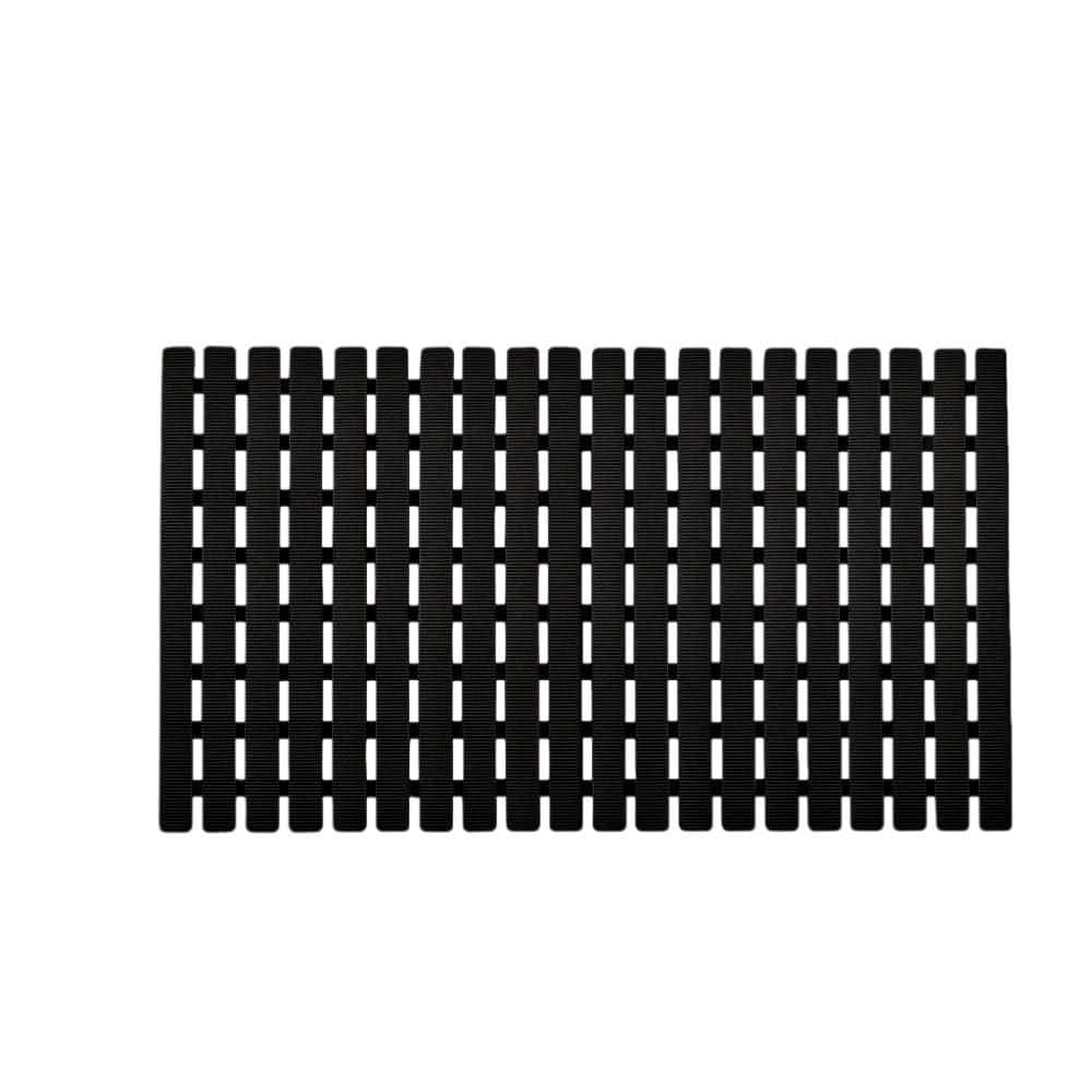 Wudkey Shower Mat Non Slip, Bathtub Mat with Suction Cups and Drain Holes, 27.5 in. x 15.7 in. Bath Mat for Tub Shower in Black (1)