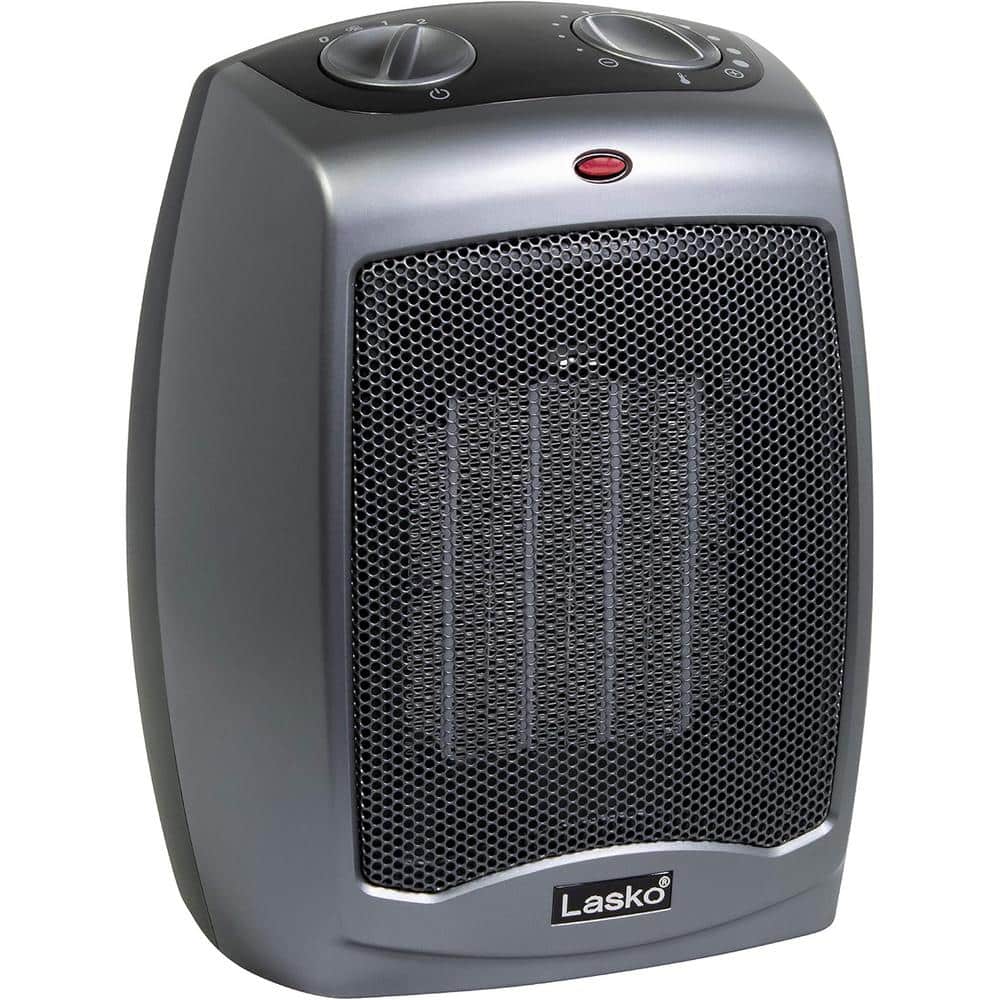 Ahfiwaso 9.2" 1500-Watt Portable Electric Convection Ceramic Space Heater w/ Switch and 2' Cord Overheat Protection in Dark Gray (1)