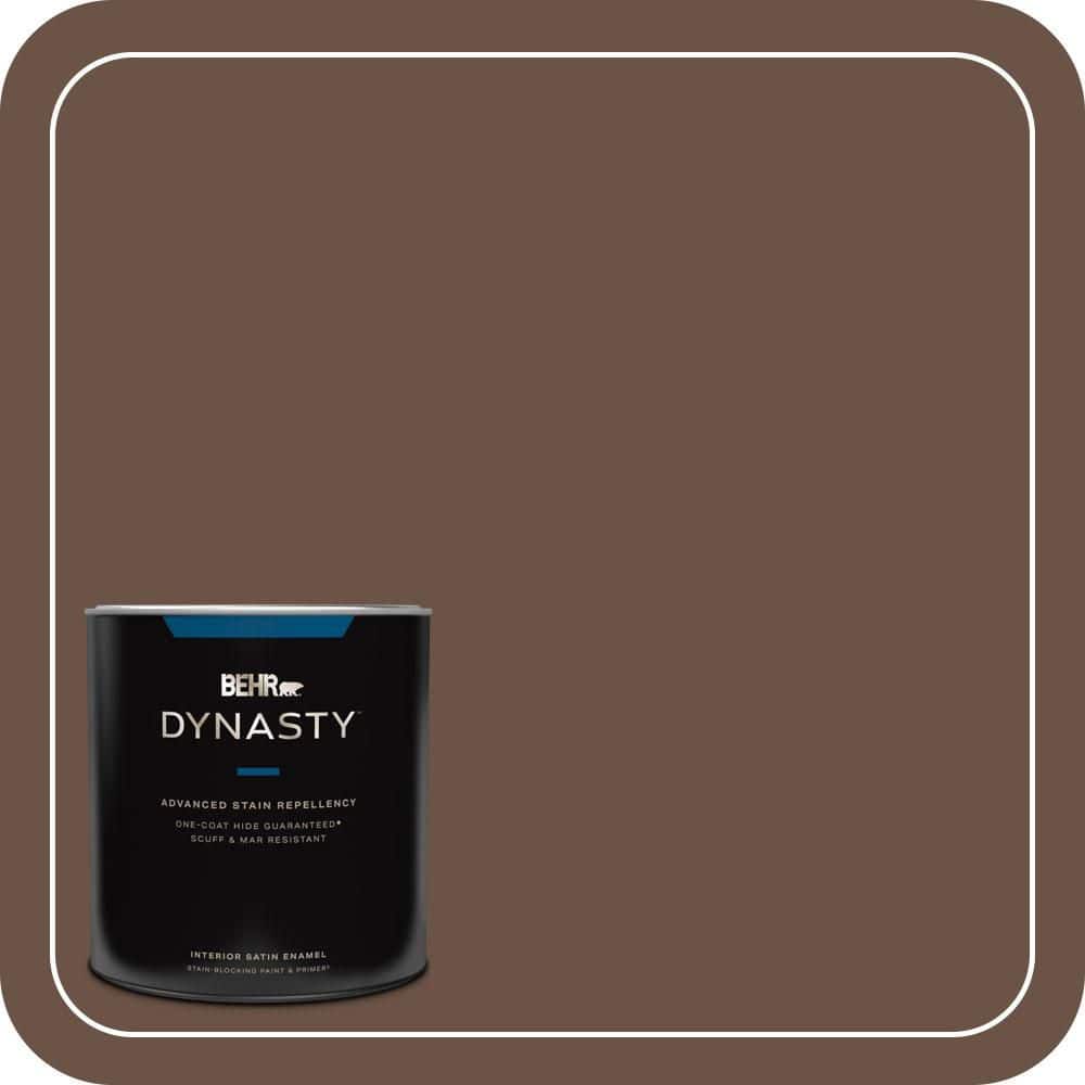 BEHR DYNASTY 1 qt. #N190-7 Moose Trail One-Coat Hide Satin Enamel Interior Stain-Blocking Paint & Primer
