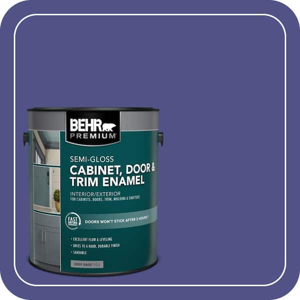 BEHR PREMIUM 1 gal. #P550-7 Purple Prince Semi-Gloss Enamel Interior/Exterior Cabinet, Door & Trim Paint (2)