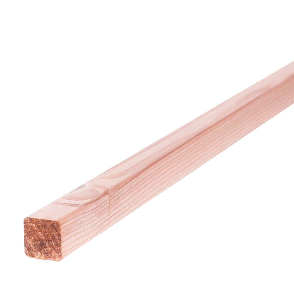 Unbranded 2 in. x 2 in. x 8 ft. Construction Heart S4S Redwood Lumber (1)