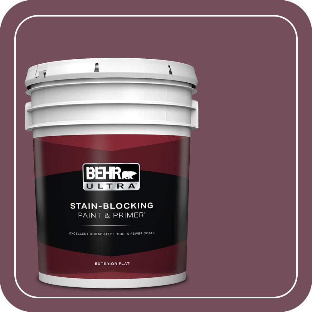 BEHR ULTRA 5 gal. #S120-7 Fine Wine Flat Exterior Paint & Primer