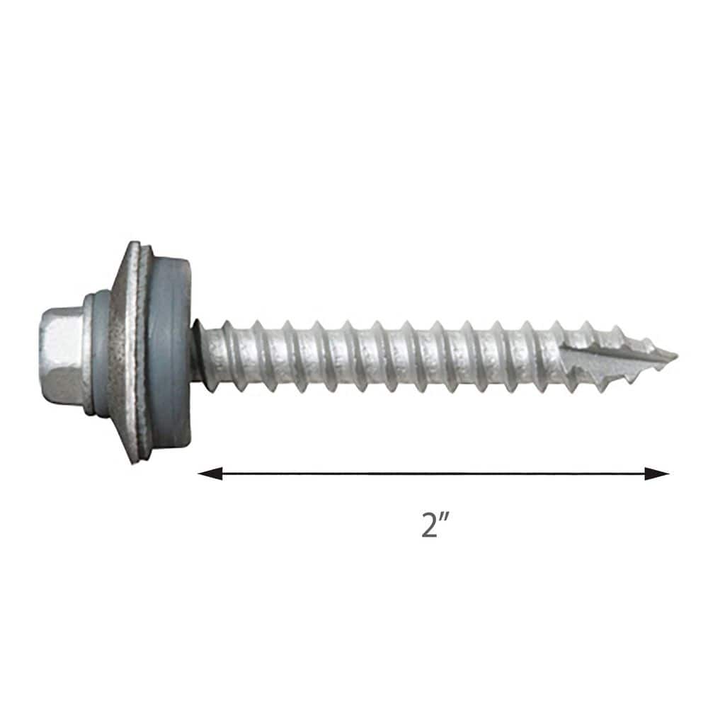 EZ GLAZE 2 in. Wood Screw Polycarbonate Fastener Roof Panel with 19 mm EPDM Washer (25-Pack) (3)