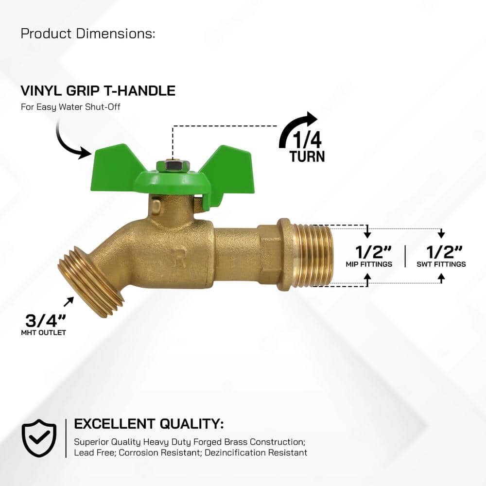 PLUMBFLEX 1/2 in. Brass Boiler Drain Valve T-handle (3)