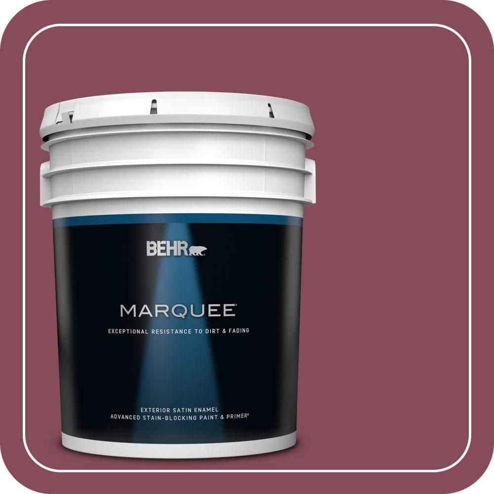 BEHR MARQUEE 5 gal. #MQ1-02 Wine Not Satin Enamel Exterior Paint & Primer