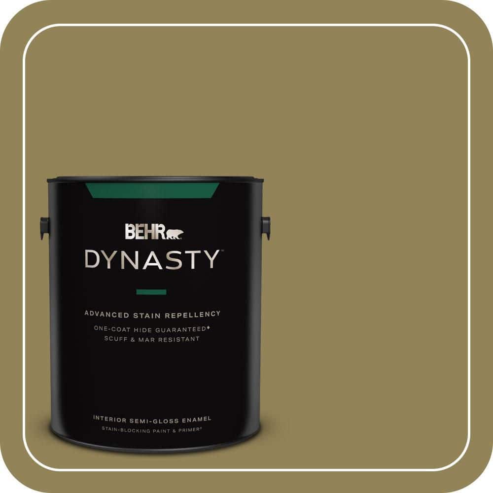 BEHR DYNASTY 1 gal. #S330-6 Dash of Oregano Semi-Gloss Enamel Interior Stain-Blocking Paint & Primer