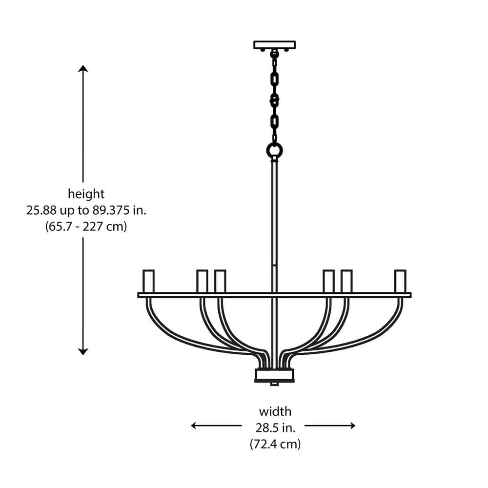 Hampton Bay 28 in. Berwine 6-Light Black Round Chandelier (4)