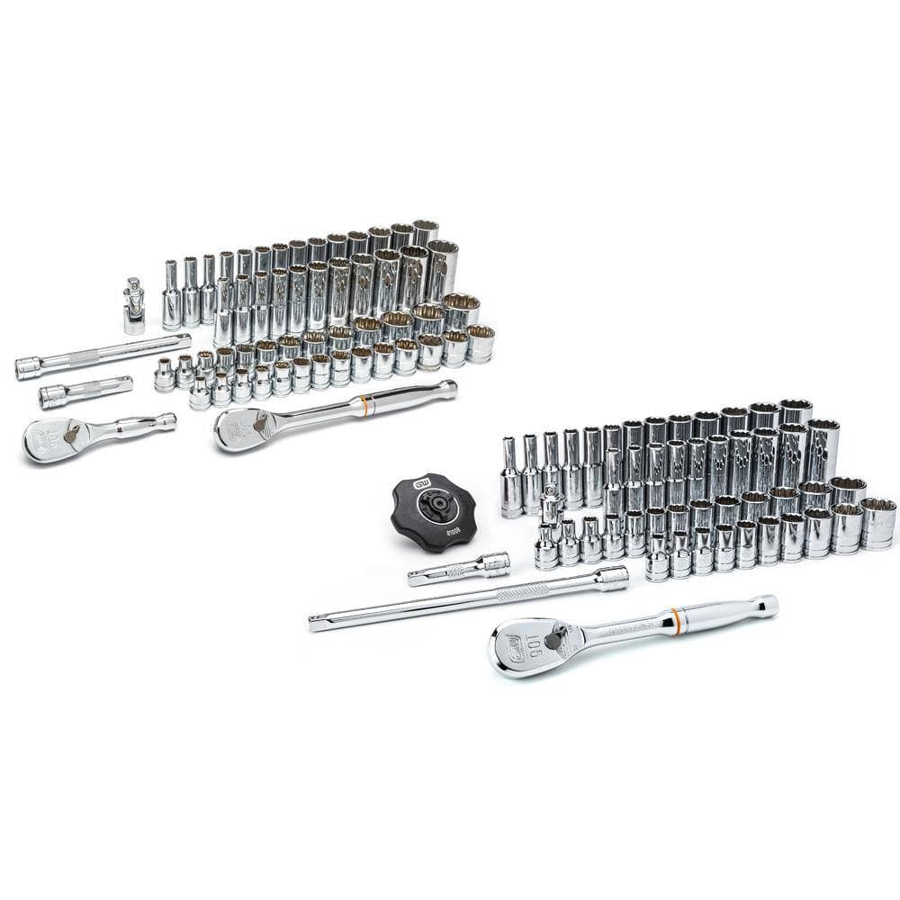 GEARWRENCH 1/4 in. and 3/8 in. Drive 12-Point SAE/Metric Ratchet and Socket Mechanics Tool Set (108-Piece) (2)