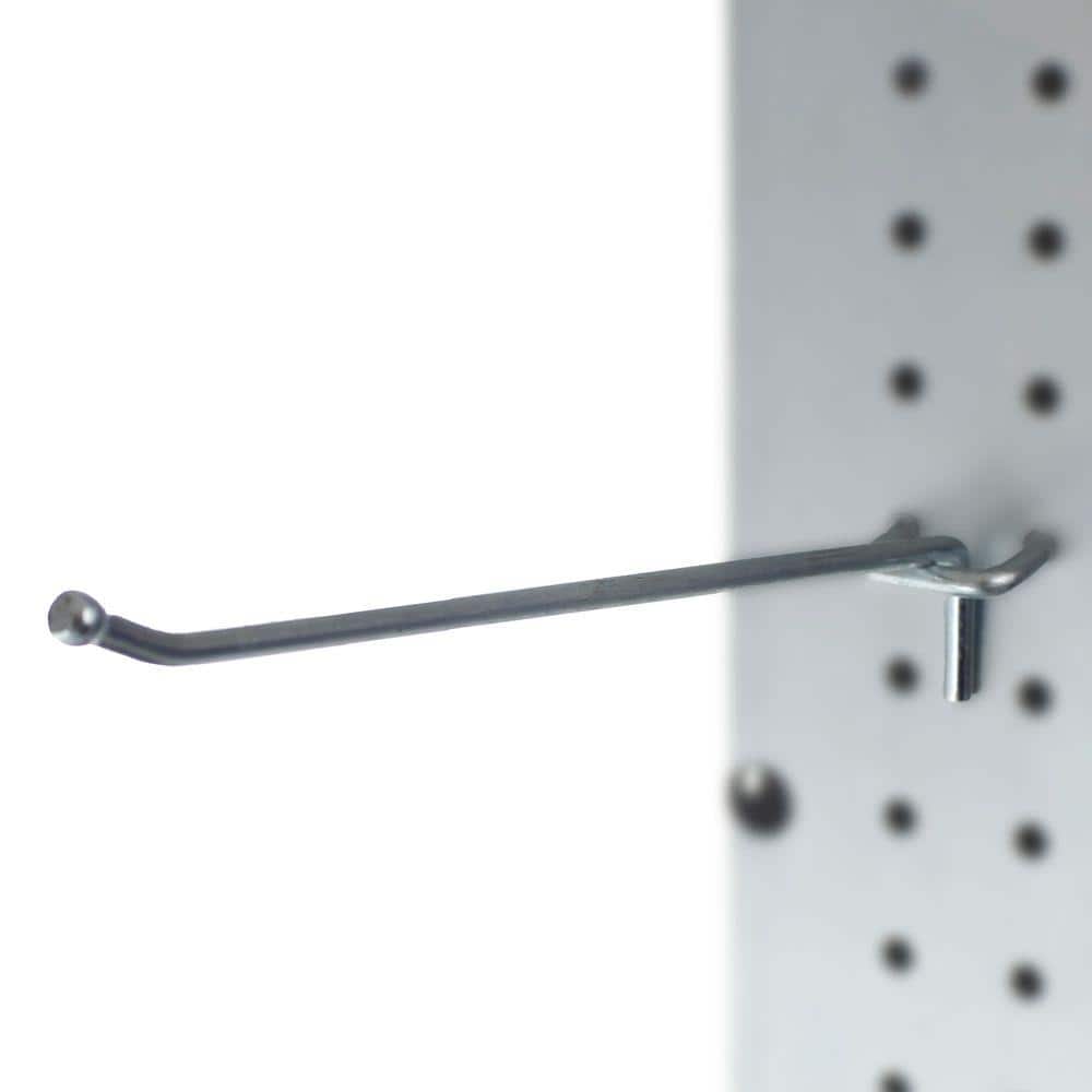 Presa 8 in. Zinc-Plated Steel Pegboard Hooks for 1/4 in. Pegboards (50-Piece)