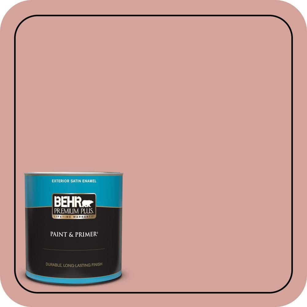 BEHR PREMIUM PLUS 1 qt. #S160-3 Bubble Shell Satin Enamel Exterior Paint & Primer