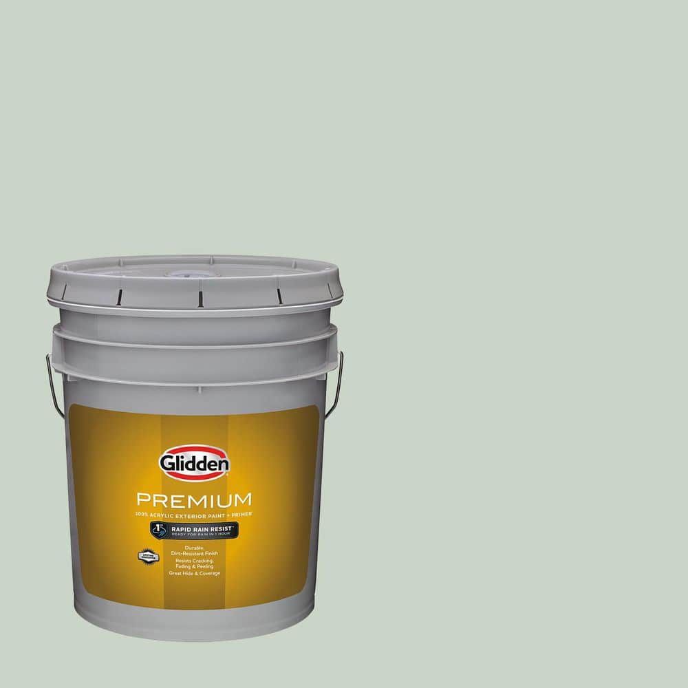 Glidden Premium 5 gal. PPG1129-2 Falling Star Satin Exterior Latex Paint