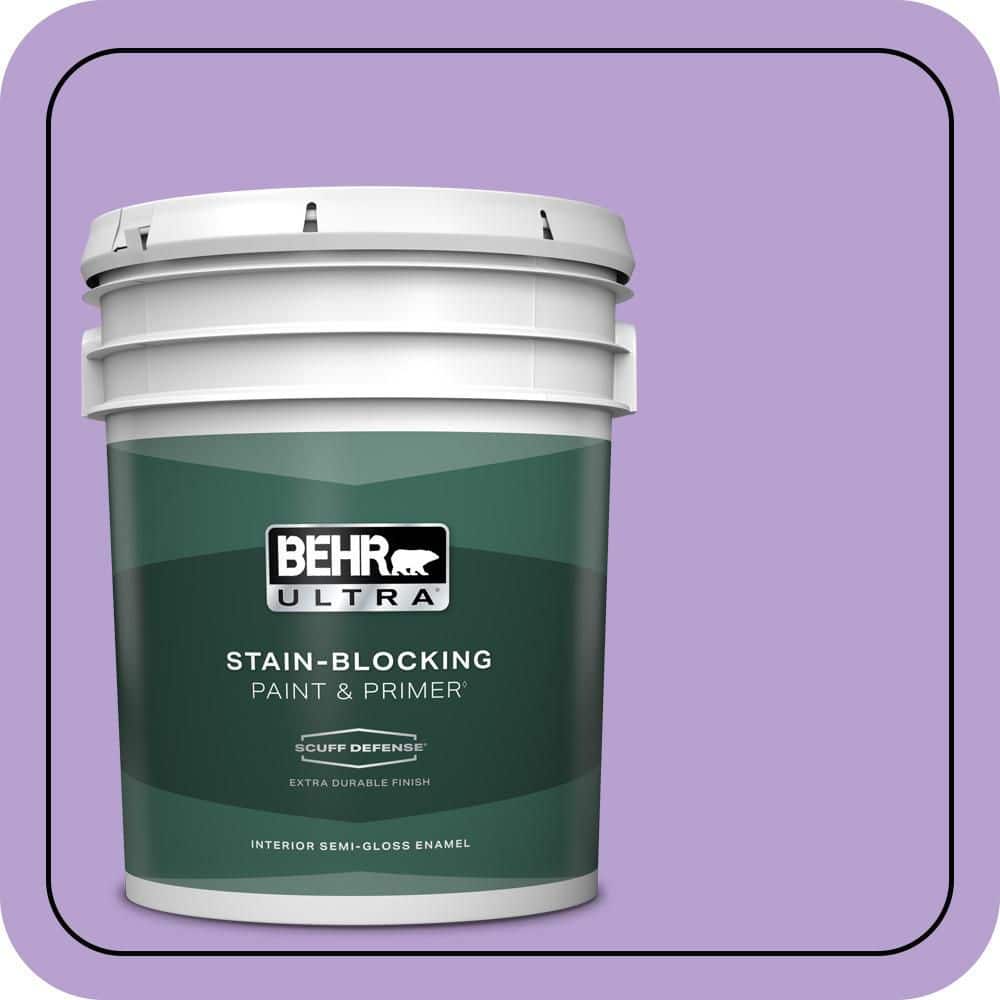 BEHR ULTRA 5 gal. #P570-3 Flower Girl Extra Durable Semi-Gloss Enamel Interior Paint & Primer