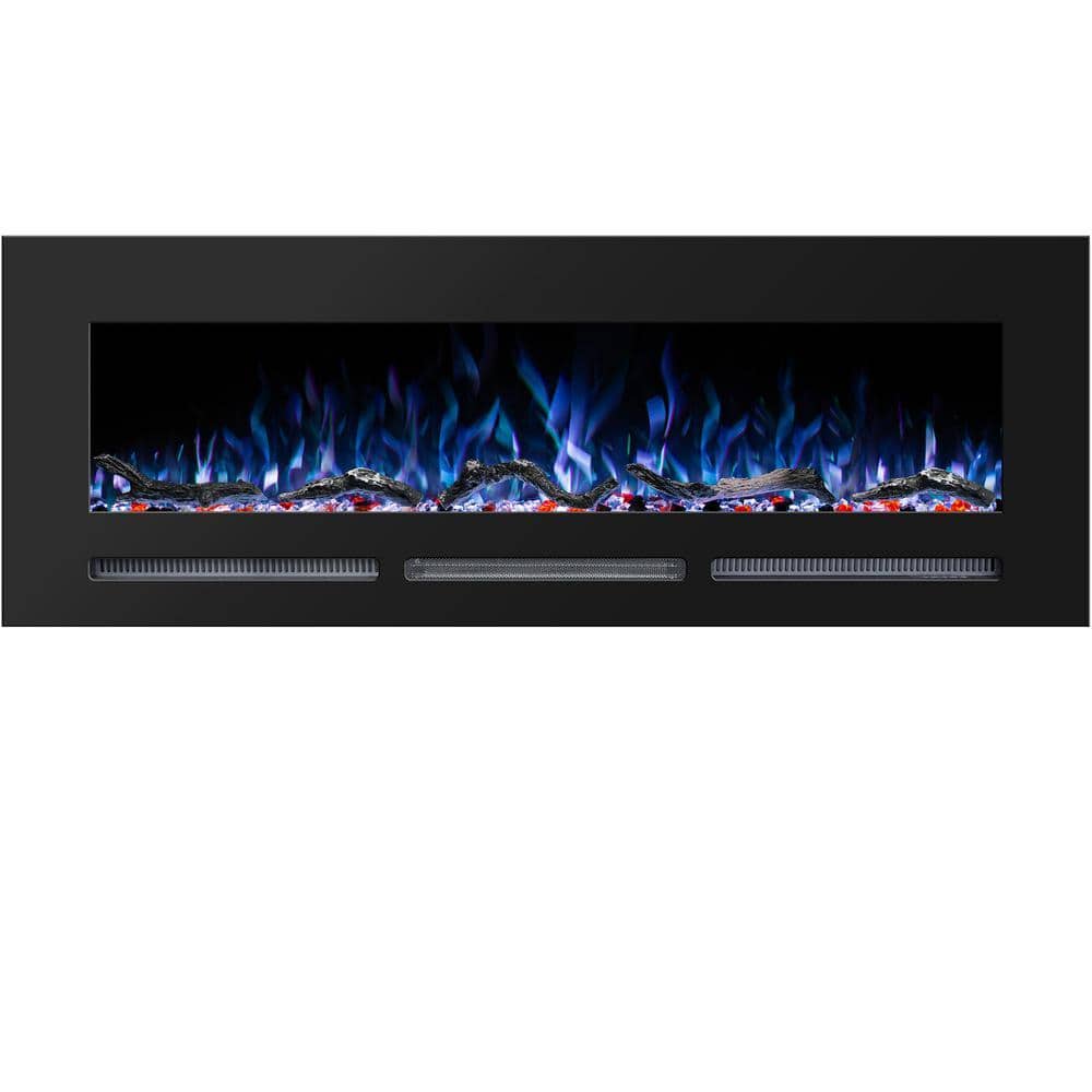 Prismaster ...keeps your home stylish 60 in. Electric Fireplace Insert with Adjustable Flame Colors, Thermostat, Recessed and Wall Mounted, Black (1)