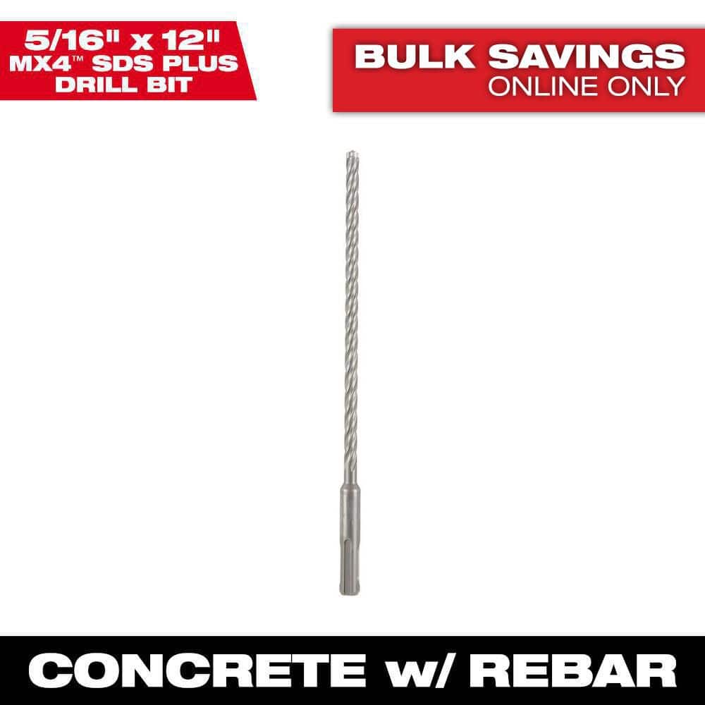 Milwaukee 5/16 in. x 12 in. 4-Cutter SDS-PLUS Carbide Drill Bit