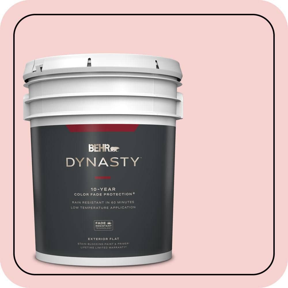 BEHR DYNASTY 5 gal. #P170-1A Pinky Promise Flat Exterior Stain-Blocking Paint & Primer