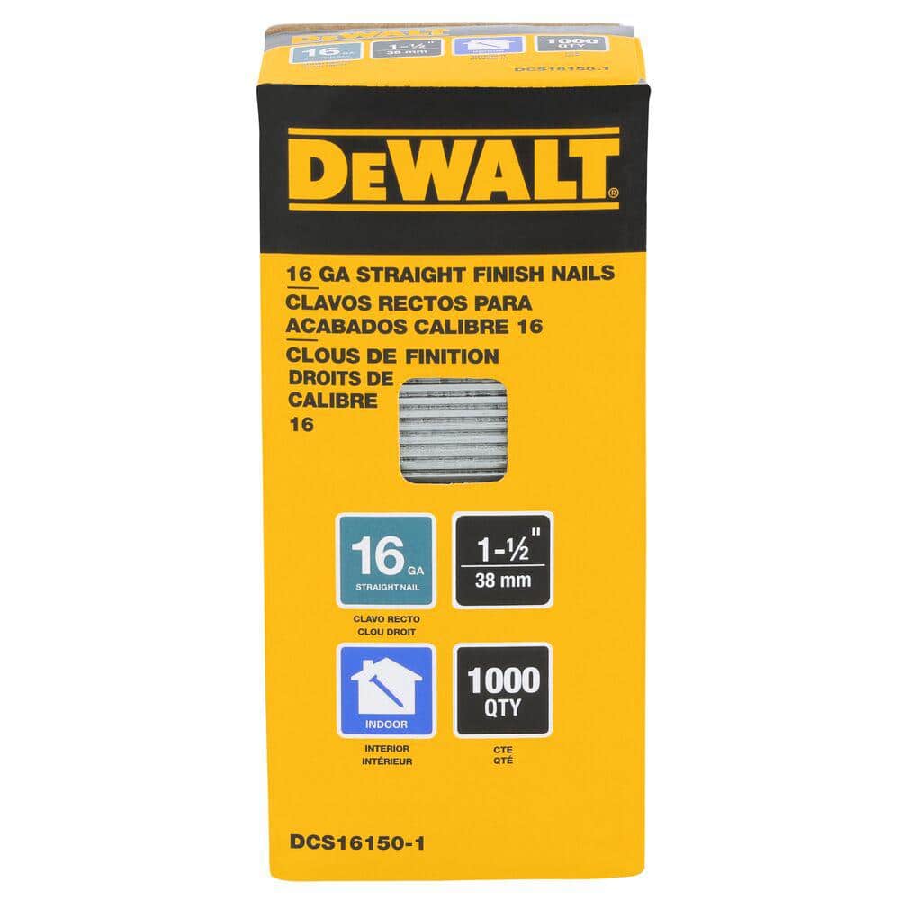 DEWALT 1-1/2 in. x 16 Gauge Glue Collated Straight Finish Nails (1000-Pack) (2)