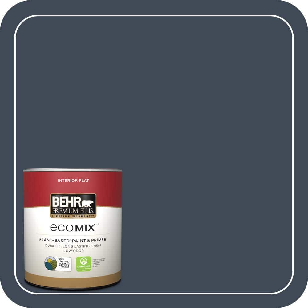 BEHR PREMIUM PLUS #PPU14-20 Starless Night Flat EcoMix Plant-Based & Primer (1)