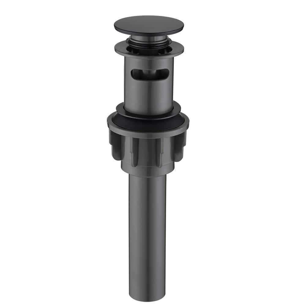 PROOX Bathroom and Vessel Sink Pop-Up Drain with Overflow in Matte Black