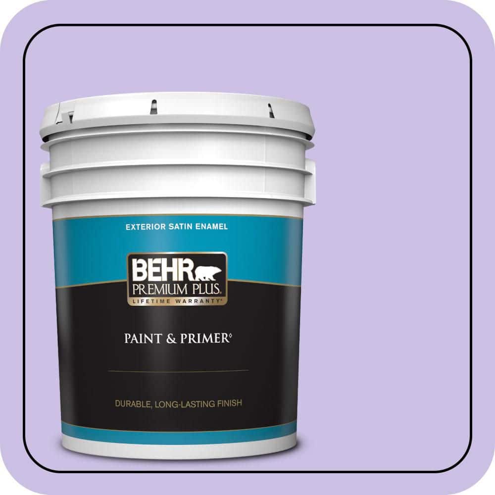 BEHR PREMIUM PLUS 5 gal. #P560-3 Party Hat Satin Enamel Exterior Paint & Primer