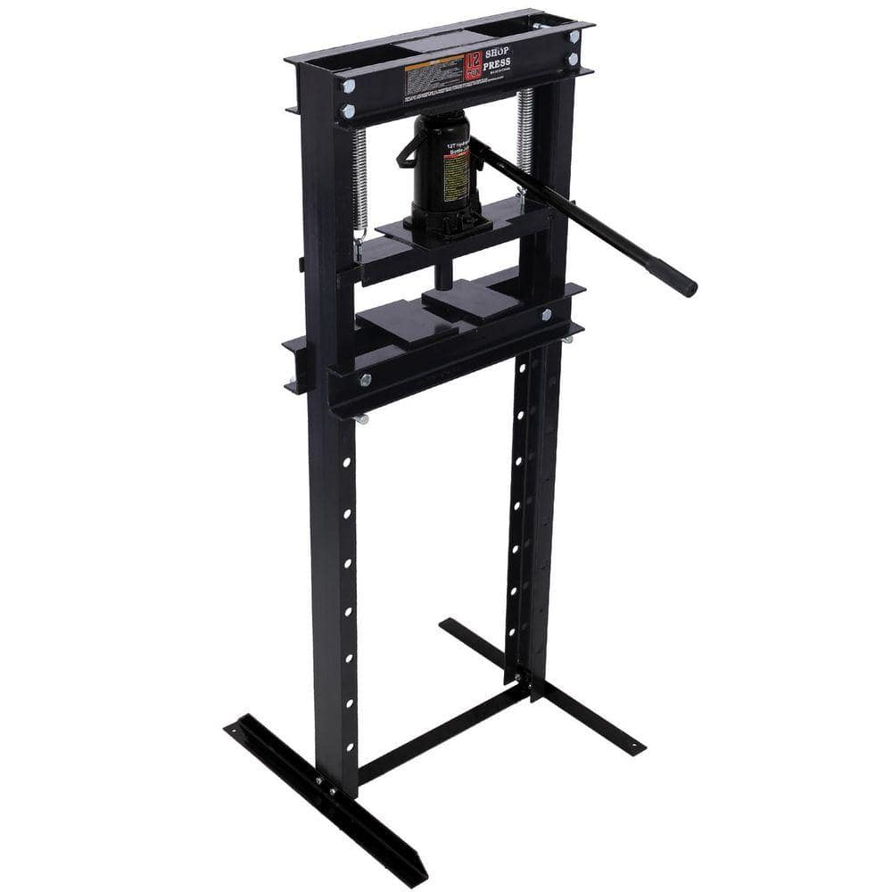 Miscool Ami 12 Ton Hydraulic Shop Press H-Frame Garage Floor Press Black (1)