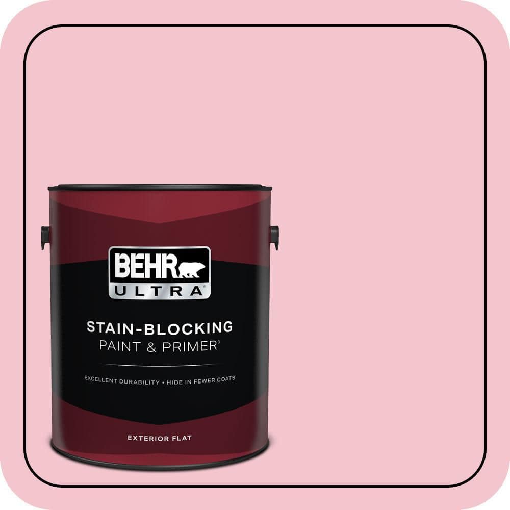 BEHR ULTRA 1 gal. #P150-2 Energetic Pink Flat Exterior Paint & Primer