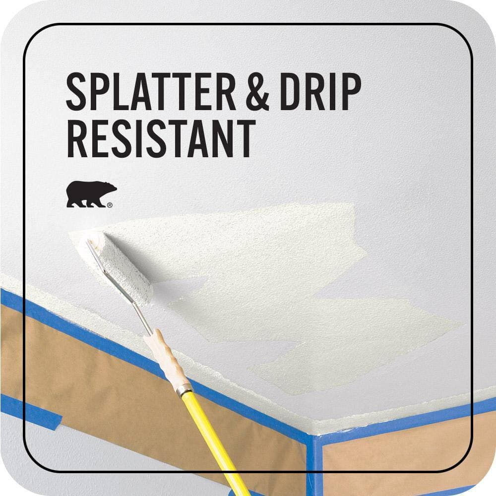BEHR PREMIUM PLUS 1 qt. #BWC-11 Fresh Popcorn Ceiling Flat Interior Paint & Primer (4)