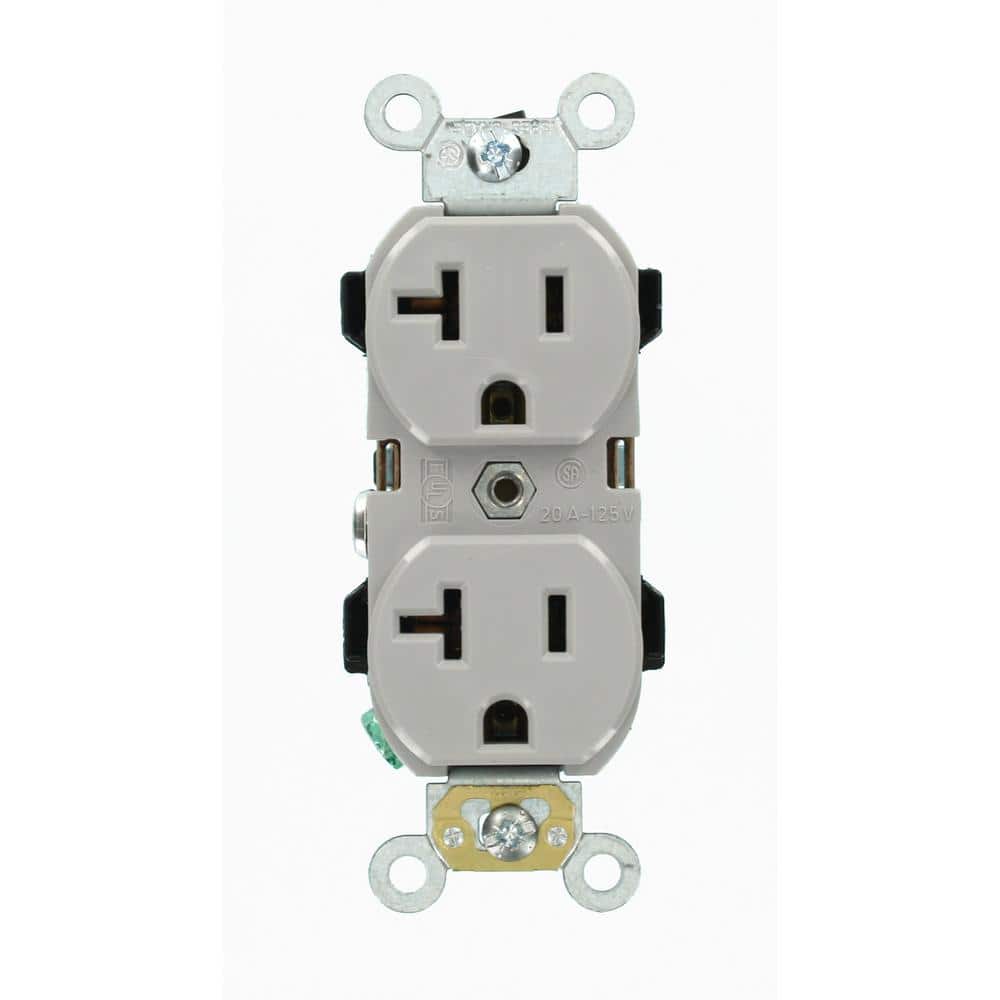 Leviton 125 V Industrial Grade Self Grounding Duplex Outlet/Receptacle, 5352-IS