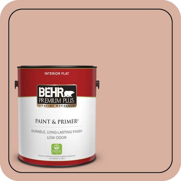 BEHR PREMIUM PLUS 1 gal. #S180-3 Flowerpot Flat Low Odor Interior Paint & Primer (2)