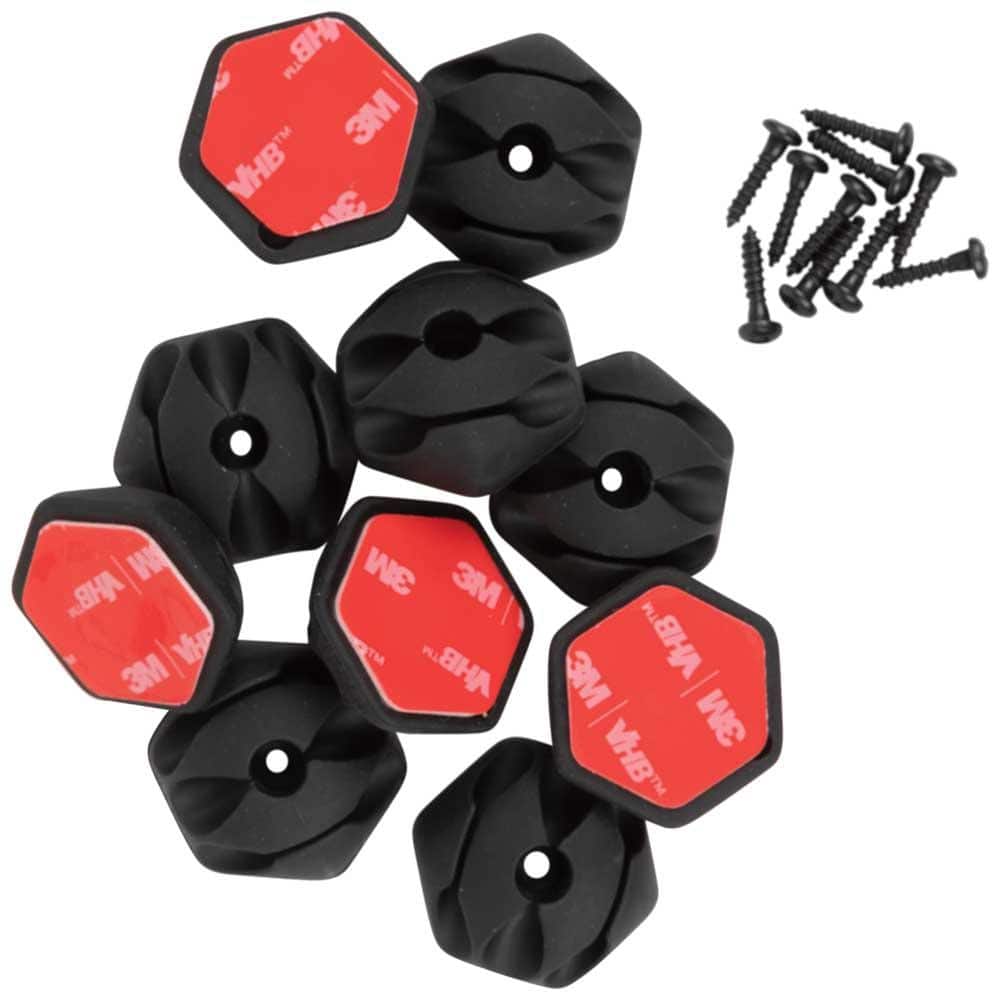Klein Tools Self-Adhesive Cable Mounting Clips, 3-Slot (10-Pack) (1)