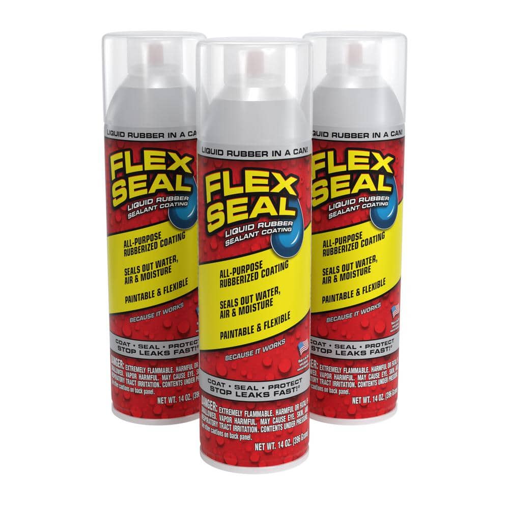 FLEX SEAL FAMILY OF PRODUCTS Flex Seal Clear 14 oz. Aerosol Liquid Rubber Sealant Coating (3-Pack)
