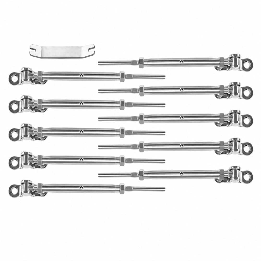 Unbranded 20 Pairs 1/8 in T316 Stainless Steel Cable Railing Hardware Kit Swage Toggle Turnbuckle for Wood Post