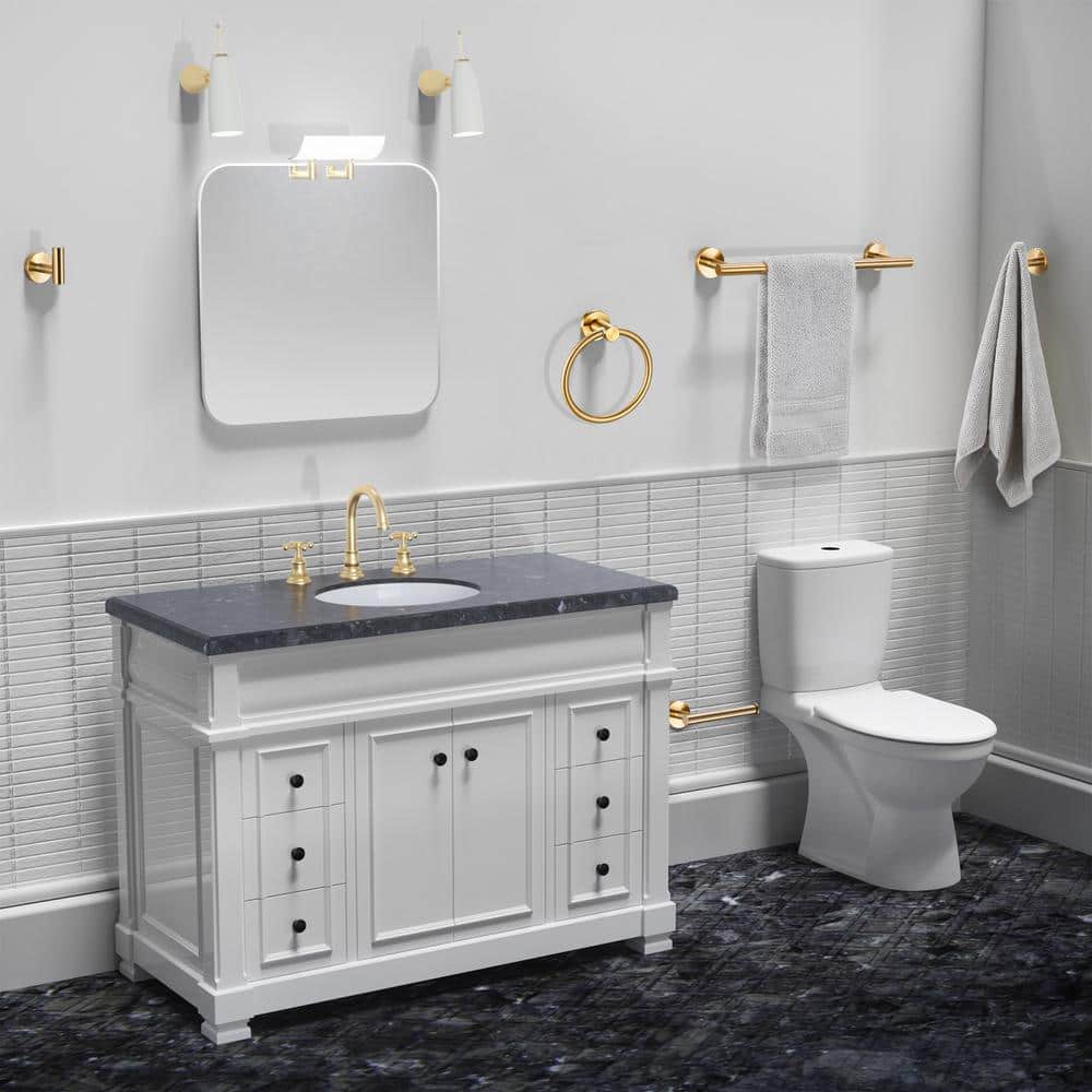 Zalerock Modern Bath Hardware Set with Towel Rail, 2-Paper Towel Rack, 1-Towel Ring, 1-Hook, 2 (2)