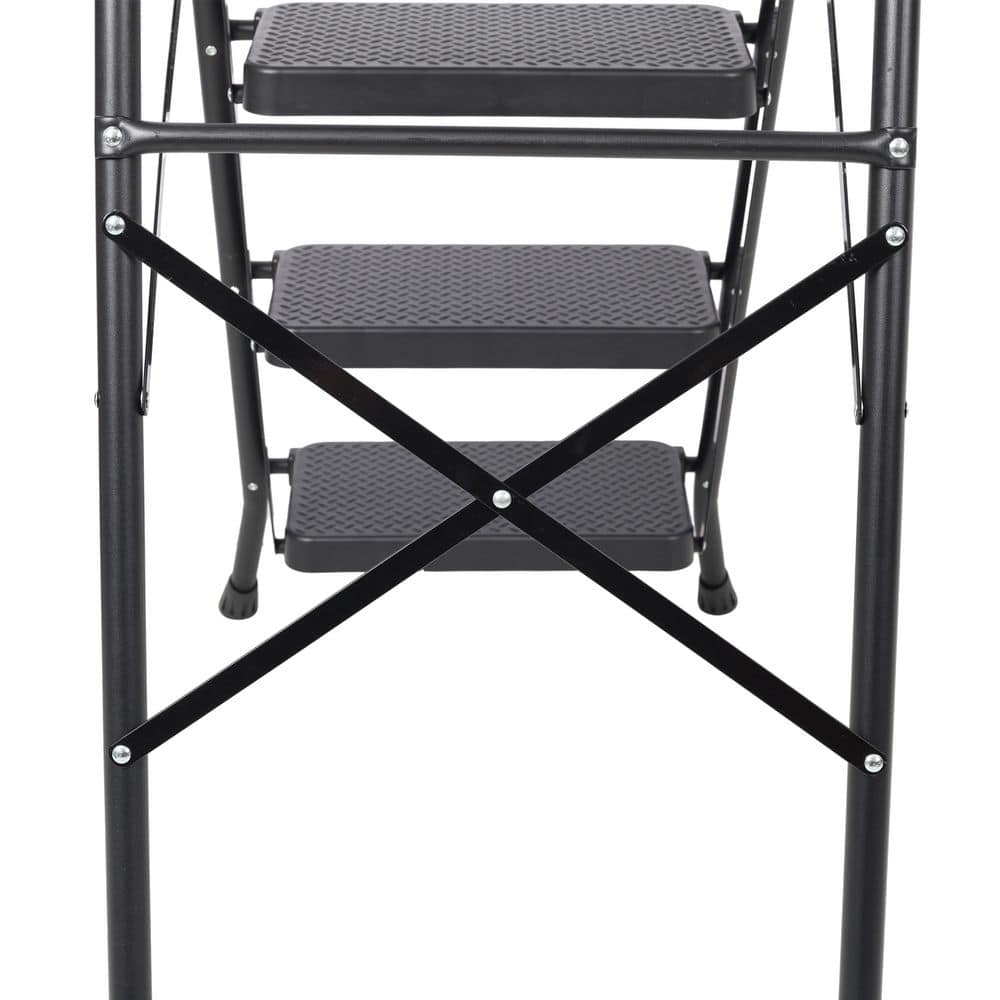 maocao hoom 5.5 ft. Reach Lightweight 5 Step Steel Folding Step Ladder with Wide Anti-Slip Pedal, Convenient Handrail (2)