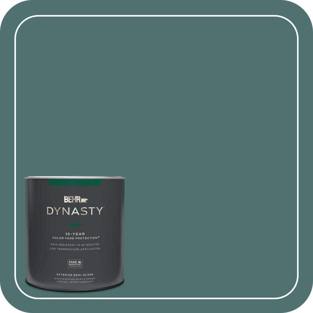 BEHR DYNASTY 1 qt. #S440-6 Tealish Semi-Gloss Exterior Stain-Blocking Paint & Primer