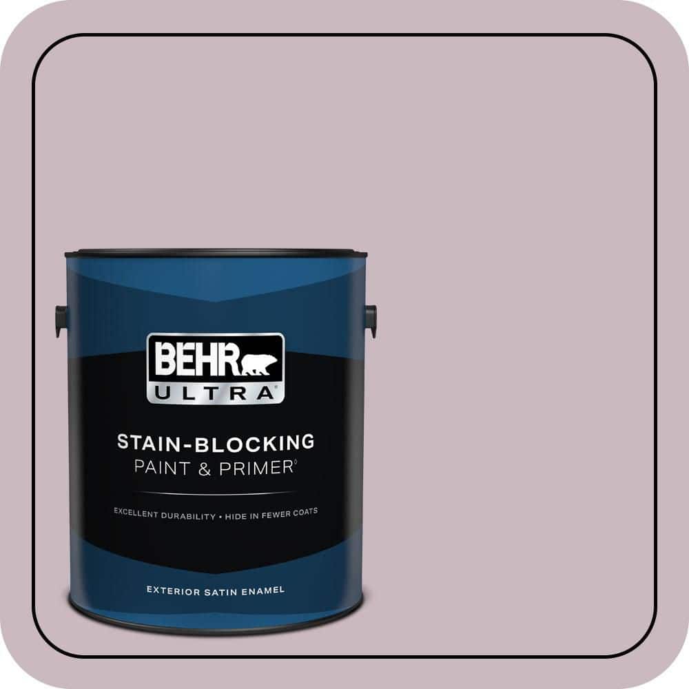 BEHR ULTRA 1 gal. #690E-3 Iris Pink Satin Enamel Exterior Paint & Primer