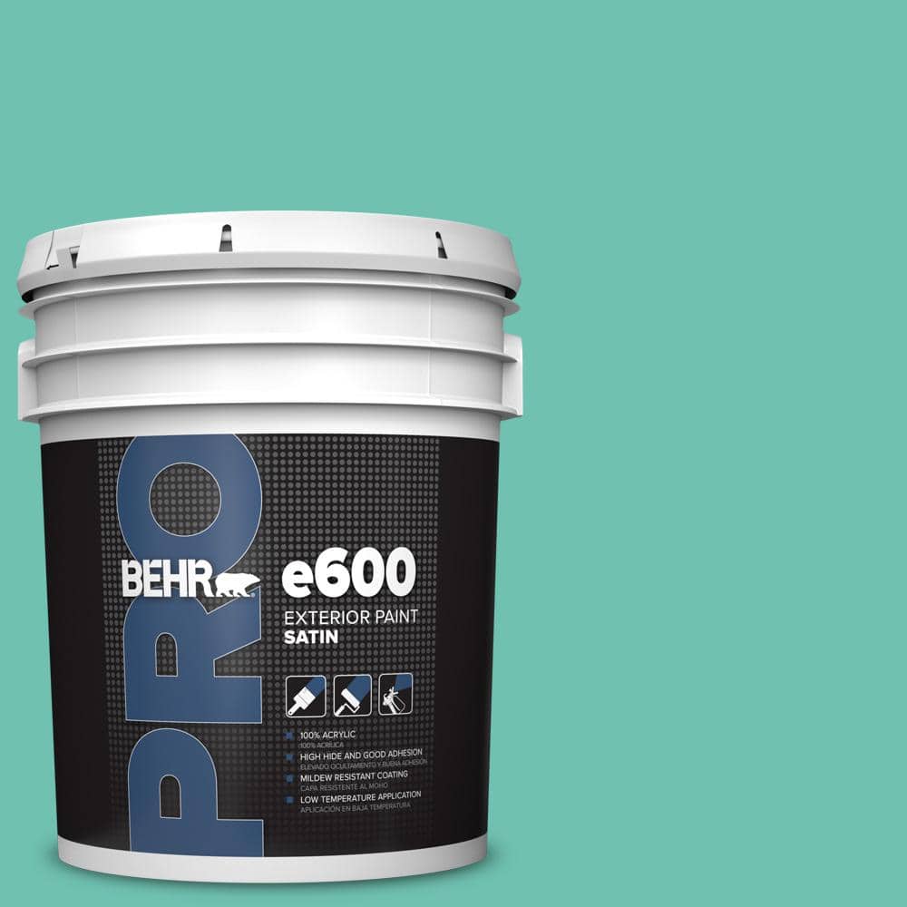BEHR PRO 5 gal. #P440-4 March Aquamarine Satin Exterior Paint