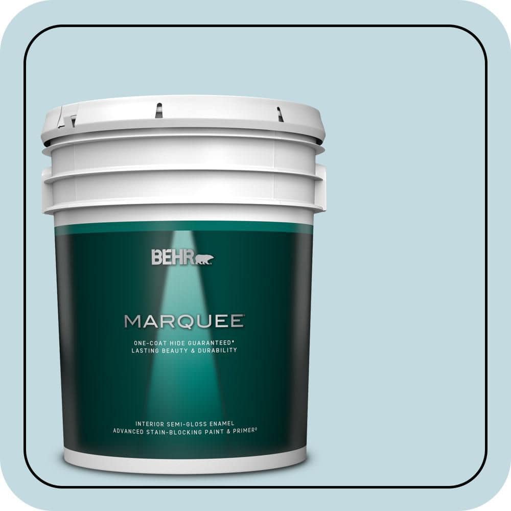 BEHR MARQUEE 5 gal. #S480-1 Rain Dance Semi-Gloss Enamel Interior Paint & Primer