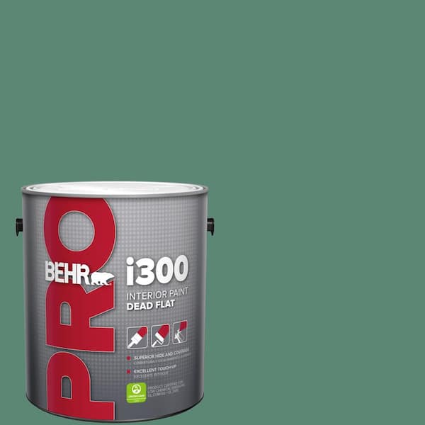 BEHR PRO 1 gal. #MQ6-43 Dark Jade Dead Flat Interior Paint (2)
