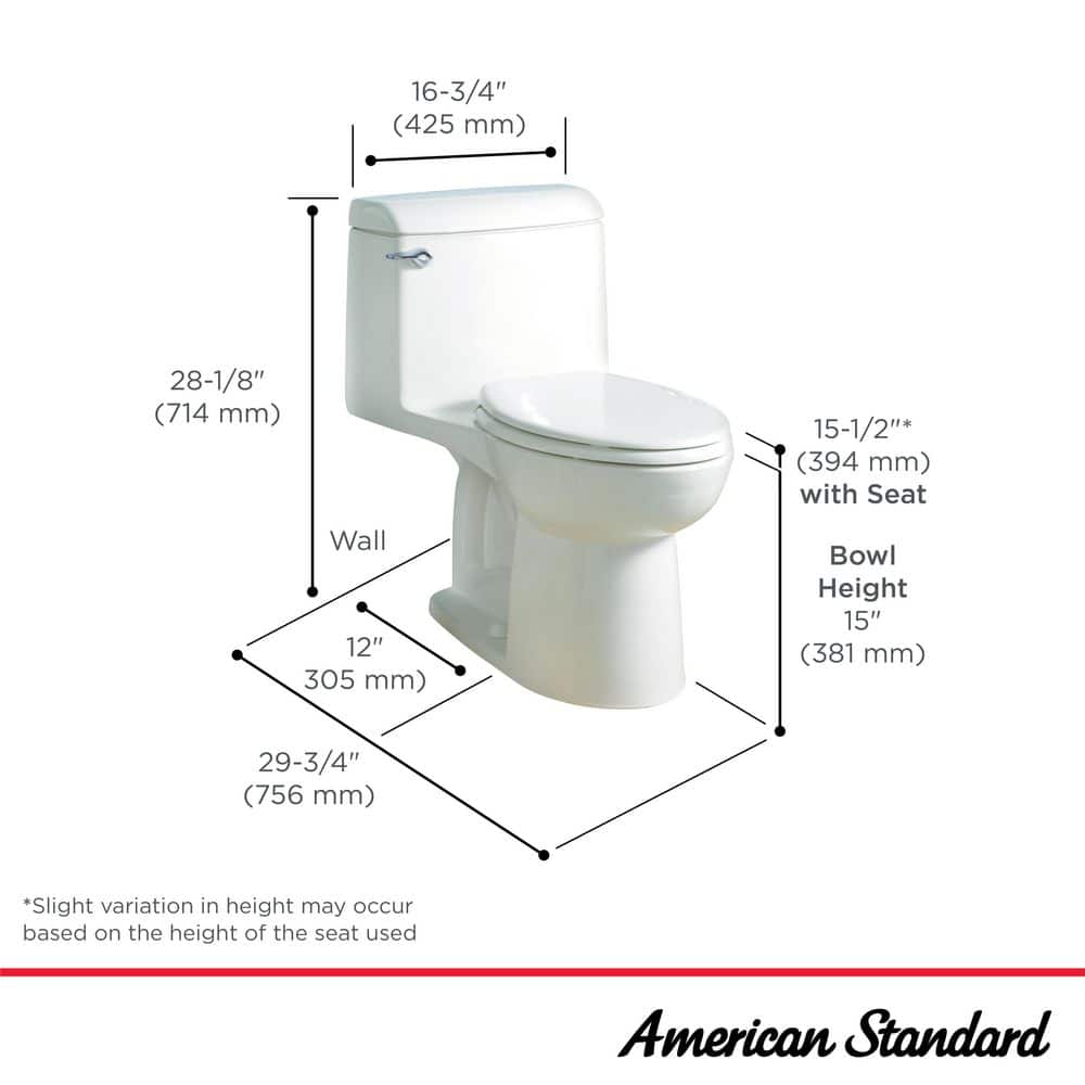 American Standard Champion Four 1-Piece 1.6 GPF Single Flush Elongated Toilet in White, Seat Included (2)
