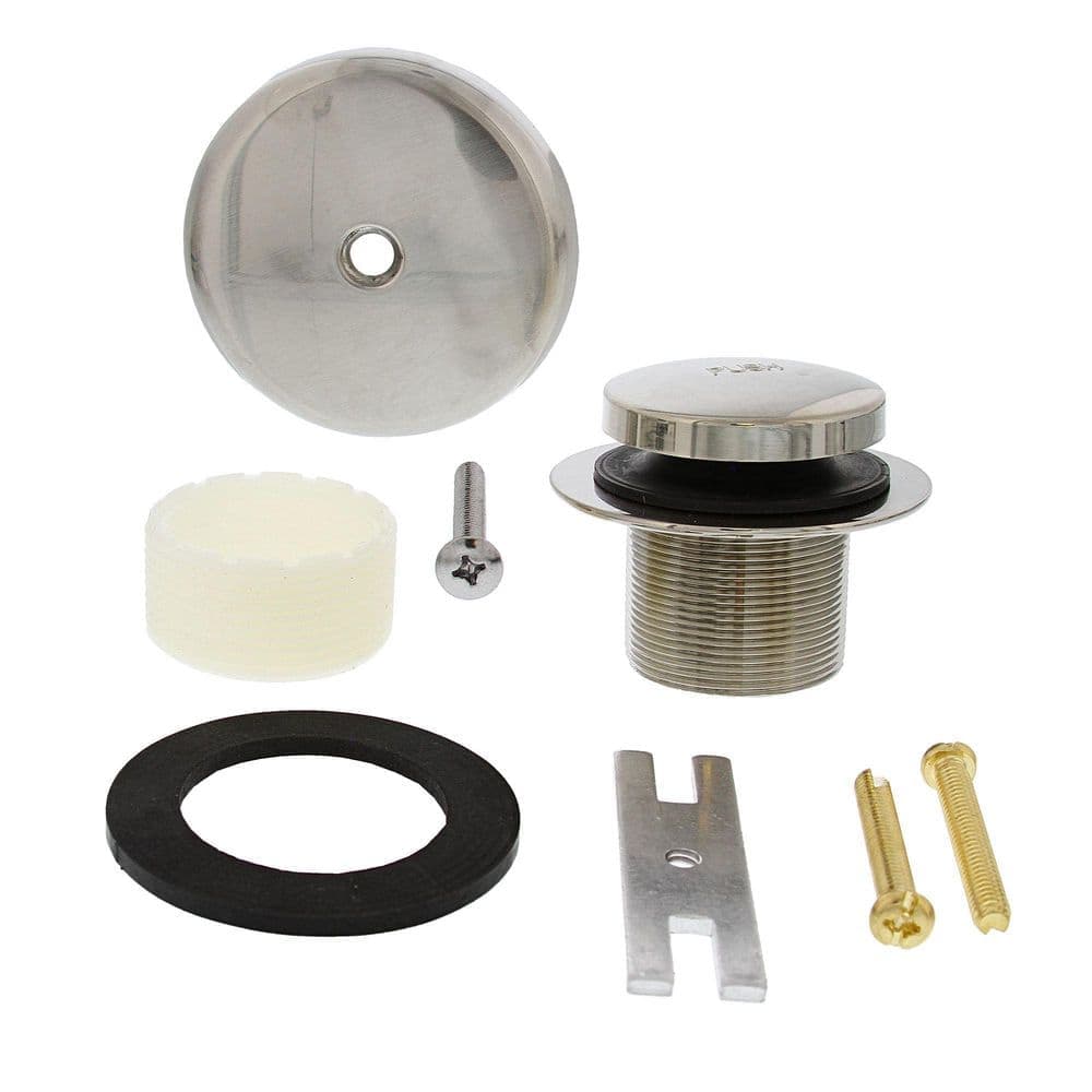 JONES STEPHENS 1-Hole Toe Touch Tub Drain Trim Kit, Includes Two-Hole Conversion Bar