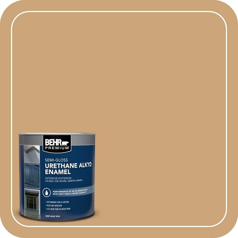 BEHR PREMIUM 1 qt. #BIC-30 Coarkboard color Semi-Gloss Enamel Urethane Alkyd Interior/Exterior Paint (1)