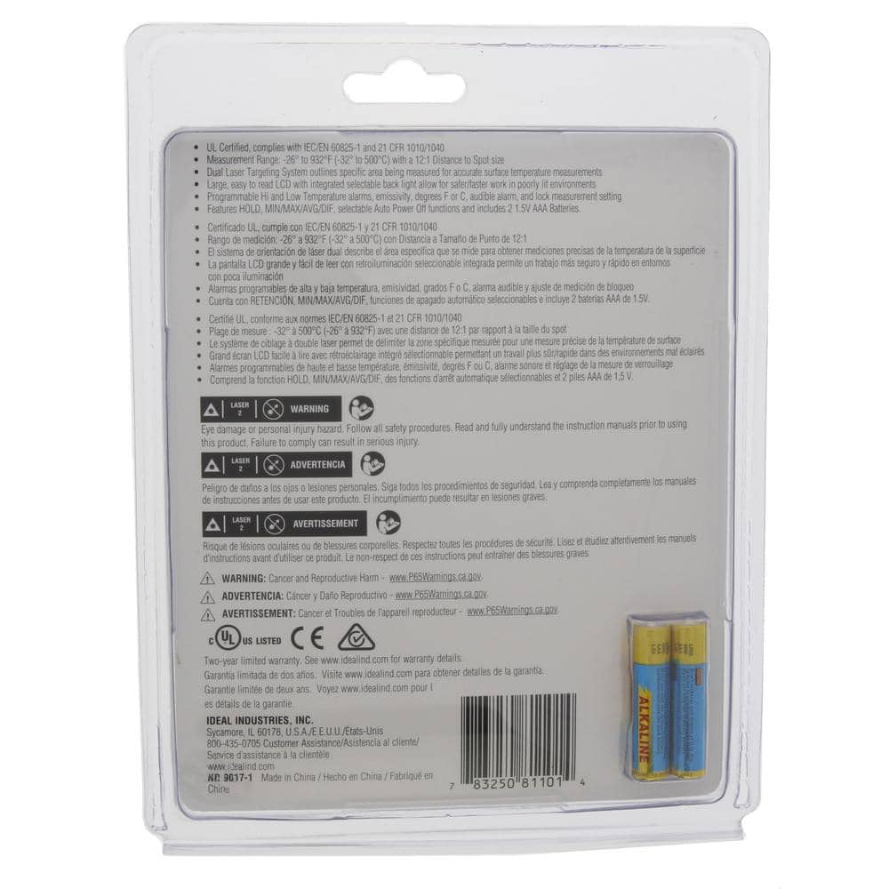 IDEAL 12:1 Infrared Dual Laser Thermometer (3)