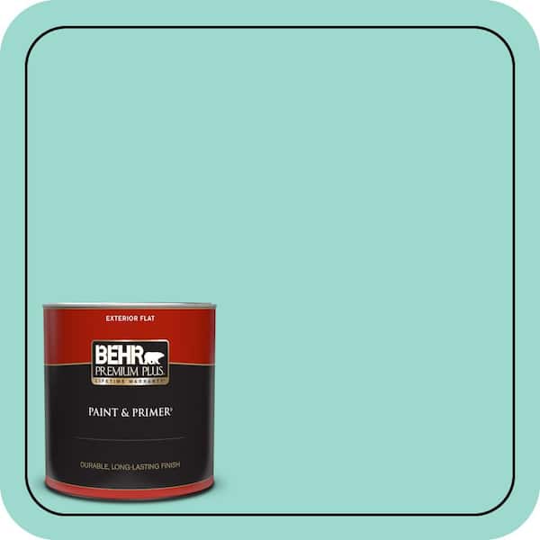 BEHR PREMIUM PLUS 1 qt. #P440-3 Fish Pond Flat Exterior Paint & Primer (2)