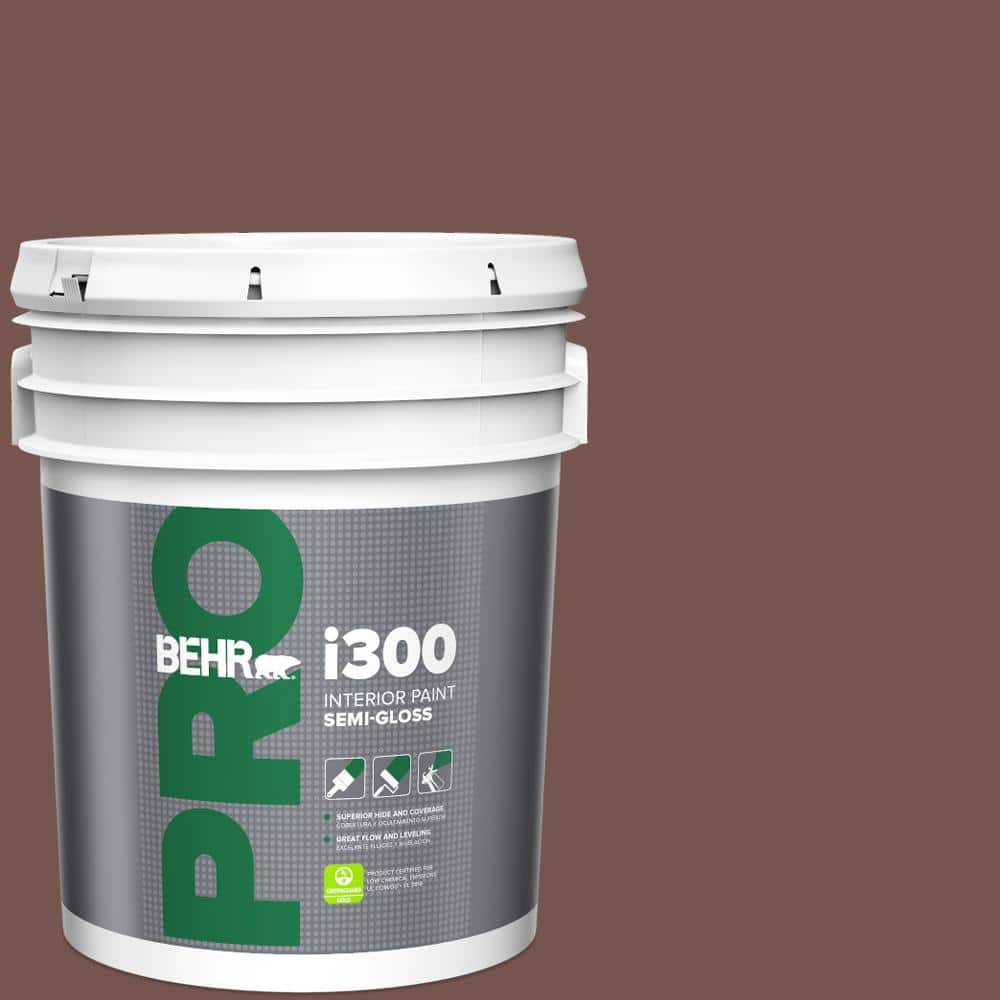 BEHR PRO 5 gal. #PPU2-20 Oxblood Semi-Gloss Interior Paint