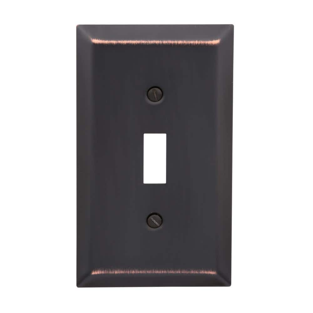 Hampton Bay Metallic 1 Gang Toggle Steel Wall Plate - Aged Bronze (3)