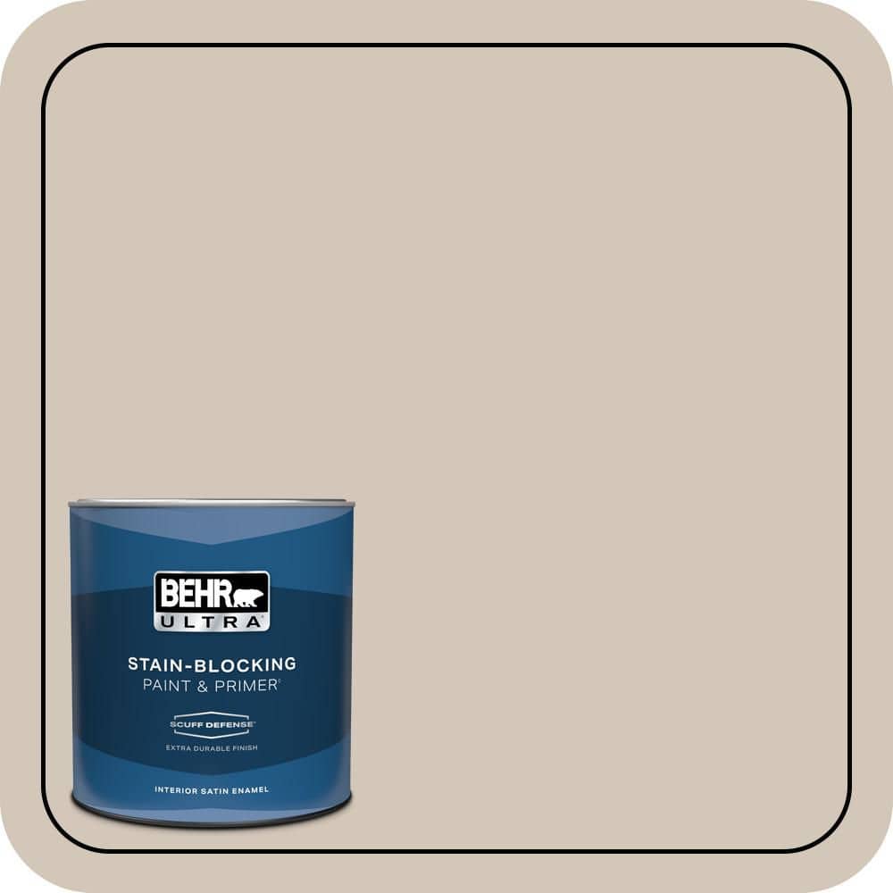 BEHR ULTRA 1 qt. #MQ2-50 Gravelstone Extra Durable Satin Enamel Interior Paint & Primer