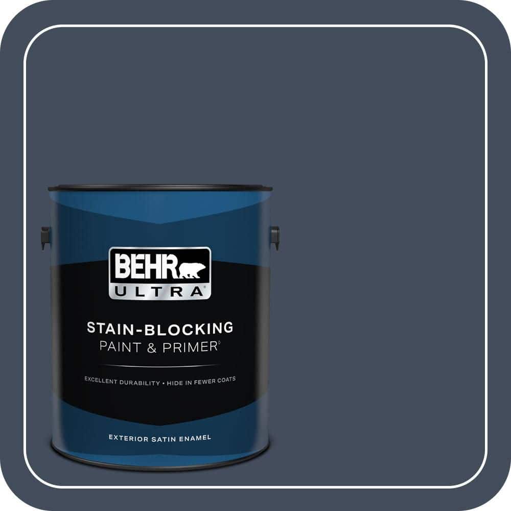 BEHR ULTRA 1 gal. #S520-7 Night Flight Satin Enamel Exterior Paint & Primer