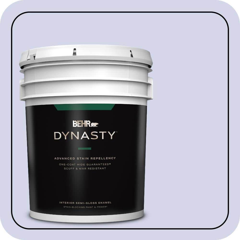 BEHR DYNASTY 5 gal. #620A-2 Cheerful Whisper Semi-Gloss Enamel Interior Stain-Blocking Paint & Primer
