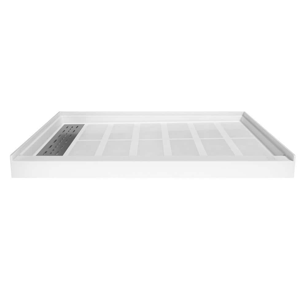Dimakai 60 in. L 36 in. W Alcove Shower Pan Base with Drain
